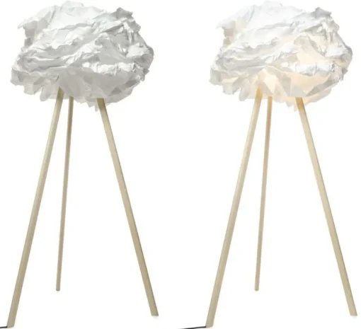 Lampadaire*Proplamp Lampadaire, Cloud, , pied bois, Ø90cm, H159cm - blanc