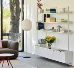 Lampadaire, Common Lamp base Oblong, blanc & noir, Ø42cm, H160,5cm - HAY