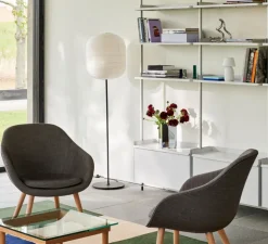 Lampadaire, Common Lamp base Oblong, blanc & noir, Ø42cm, H160,5cm - HAY