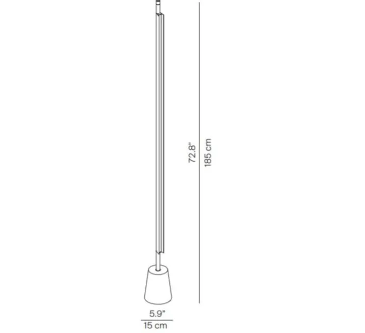 Lampadaire, Compendium D81TW2, aluminium, LED, 2700K, Ø14,5cm, H178cm - Luceplan
