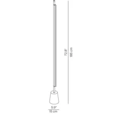 Lampadaire, Compendium D81tw2, noir, LED, 2700K, Ø14,5cm, H178cm - Luceplan