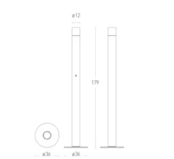 Lampadaire*Lumen Center Italia Lampadaire, Concorde, , LED, Ø12cm, H178cm - LUMEN CENTER noir
