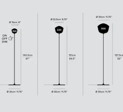Lampadaire, Contour 300, gris ardoise, LED, dim, 1800-3000K, Ø30cm, H157,5cm - A-N-D