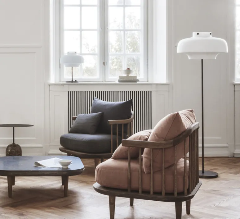 Lampadaire*Andtradition Lampadaire, Copenhagen SC14, bronze, verre in, LED, Ø50cm, H150cm - Opal