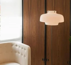 Lampadaire*Andtradition Lampadaire, Copenhagen SC14, bronze, verre in, LED, Ø50cm, H150cm - Opal