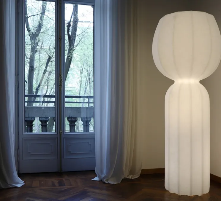 Lampadaire, Cucun, blanc, led, 3000k, Ø77cm, H190cm - Slide