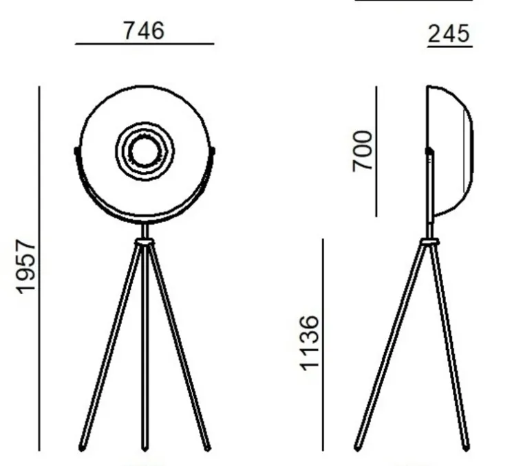 Lampadaire, Demi Moon, blanc, LED, dim, 3000K, 4198 lm, L74,6cm, H195,7cm - Stilnovo