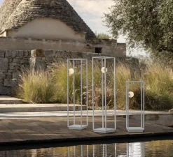 Lampadaire d'extérieur, Abachina, blanc, IP65, LED, 3000k, 410 lm, Ø22,5cm, H70cm - Karman