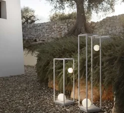 Lampadaire d'extérieur, Abachina, blanc, IP65, LED, 3000k, 410 lm, Ø22,5cm, H70cm - Karman