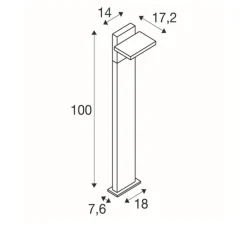 Lampadaire d'extérieur, Abridor, anthracite, IP65, LED, 2200-2700K, 650 lm, L19,6cm, H100cm - SLV