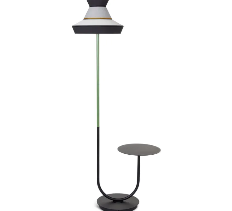Lampadaire d'extérieur, Calypso FL Outdoor GUADALOUPE, sel et poivre, IP65,Ø40cm, H186,5cm - Contardi