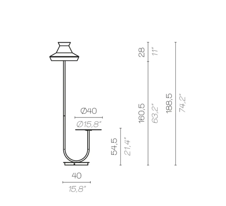 Lampadaire d'extérieur, Calypso FL Outdoor GUADALOUPE, sel et poivre, IP65,Ø40cm, H186,5cm - Contardi