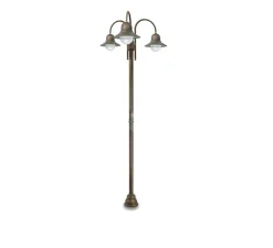 Lampadaire*Moretti Luce Lampadaire d'extérieur et candélabre, Campanula 1793, , IP44, Ø28,5cm, H270cm - Laiton vieilli