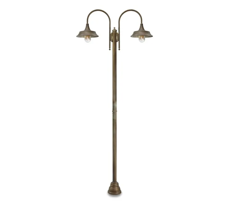 Lampadaire*Moretti Luce Lampadaire d'extérieur et Candélabre, Atelier 3139, , IP44, Ø32cm, H270cm - Laiton vieilli