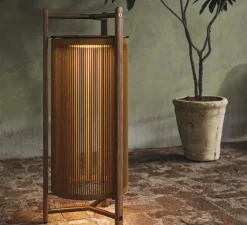 Lampadaire*Bover Lampadaire d'extérieur, Kando P/111/R sans fil, , IP44, LED, dim, 2200-2400-2700K, 680 lm, Ø49cm, H111cm - corde, Teck