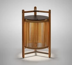 Lampadaire*Bover Lampadaire d'extérieur, Kando P/76/R sans fil, , IP44, LED, dim, 2200-2400-2700K, 680 lm, Ø49cm, H76cm - corde, Teck