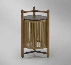 Lampadaire*Bover Lampadaire d'extérieur, Kando P/76/R sans fil, , IP44, LED, dim, 2200-2400-2700K, 680 lm, Ø49cm, H76cm - corde, Teck