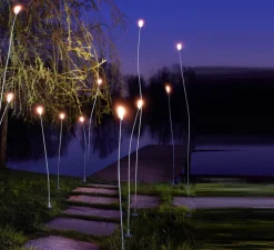 Lampadaire d'extérieur, mini mini, laiton bruni clair, H150cm, IP55 - LED, 2700K, 85lm - Zava