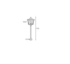 Lampadaire*Moretti Luce Lampadaire d'extérieur, Onda 2075, , IP43, Ø26cm, H110cm - Laiton vieilli