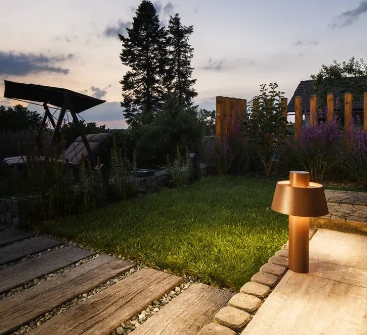 Lampadaire d'extérieur, Photoni 45, rouille, IP65, Ø25cm, H45cm - SLV