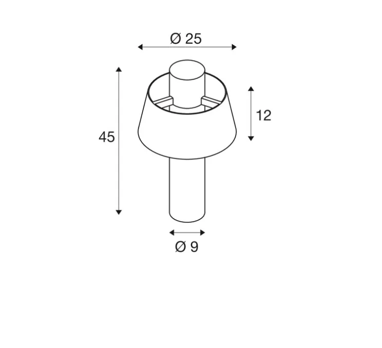 Lampadaire d'extérieur, Photoni 45, rouille, IP65, Ø25cm, H45cm - SLV