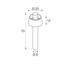 Lampadaire*SLV Lampadaire d'extérieur, Photoni 75, , IP65, Ø25cm, H75cm - rouille