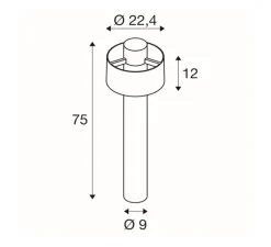 Lampadaire*SLV Lampadaire d'extérieur, Photoni , , IP65, Ø22,4cm, H75cm - noir