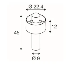 Lampadaire d'extérieur, Photoni , noir, IP65, Ø22,4cm, H45cm - SLV