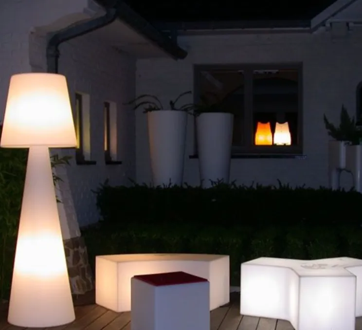 Lampadaire d'extérieur, PIVOT, blanc, H200cm - Slide