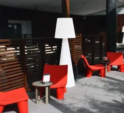 Lampadaire d'extérieur, PIVOT, blanc, H200cm - Slide