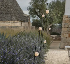 Lampadaire d'extérieur, Pois, noir, blanc, IP65, LED, 3000K, 410 lm, Ø11,5cm, H158cm - Karman