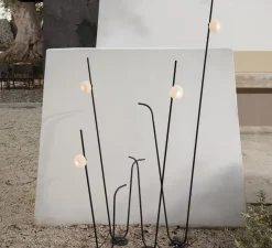 Lampadaire d'extérieur, Pois, noir, blanc, IP65, LED, 3000K, 410 lm, Ø11,5cm, H93cm - Karman