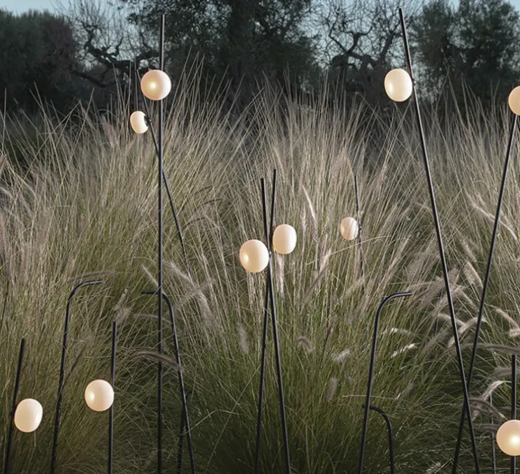 Lampadaire d'extérieur, Pois, noir, blanc, IP65, LED, 3000K, 410 lm, Ø11,5cm, H93cm - Karman