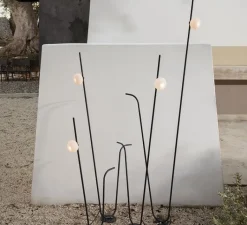 Lampadaire*Karman Lampadaire d'extérieur, Pois, , IP65, LED, 3000K, 410 lm, Ø11,5cm, H118cm - noir, blanc