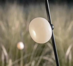 Lampadaire*Karman Lampadaire d'extérieur, Pois, , IP65, LED, 3000K, 410 lm, Ø11,5cm, H118cm - noir, blanc