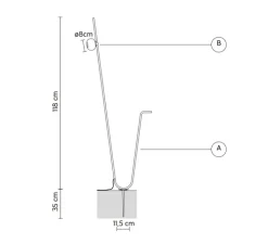 Lampadaire*Karman Lampadaire d'extérieur, Pois, , IP65, LED, 3000K, 410 lm, Ø11,5cm, H118cm - noir, blanc