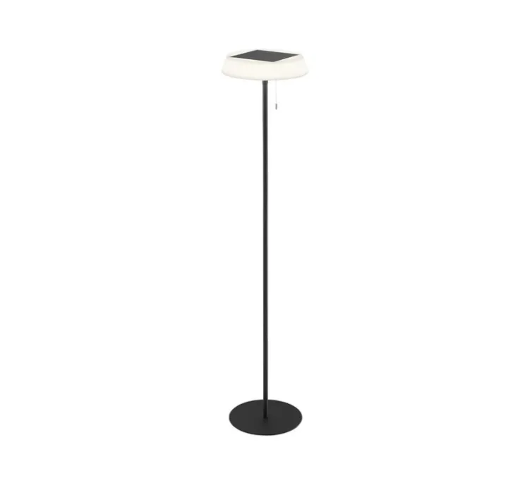 Lampadaire d'extérieur, solaire, Jin, noir, IP54, LED, dim, 3000K, 180 lm, Ø30cm, H147,6cm - Nedgis
