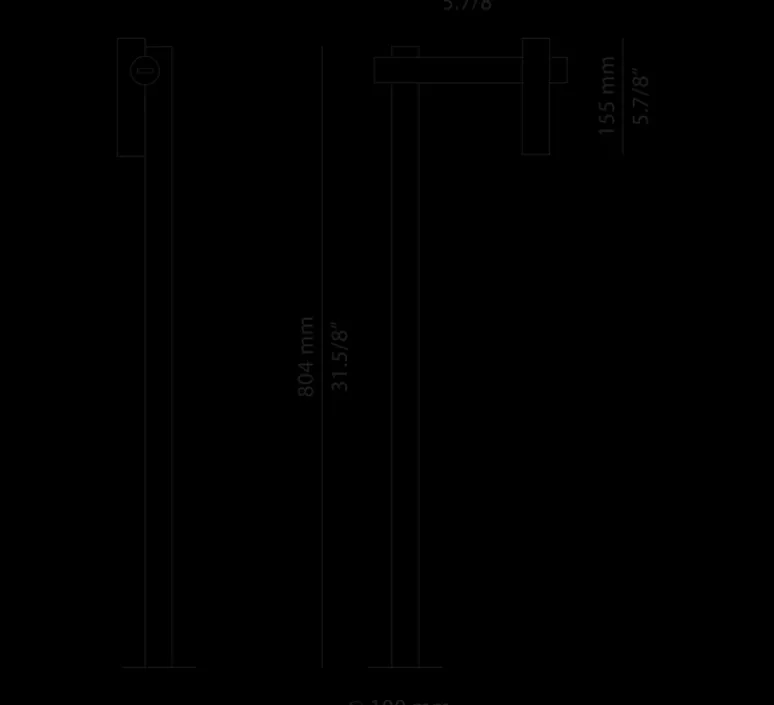 Lampadaire*Estiluz Lampadaire d'extérieur, Tik p-4099X, , IP65, LED, 3000K, 763 lm, L25,2cm, H81,4cm - gris