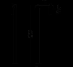Lampadaire*Estiluz Lampadaire d'extérieur, Tik p-4099X, , IP65, LED, 3000K, 763 lm, L25,2cm, H81,4cm - noir anthracite