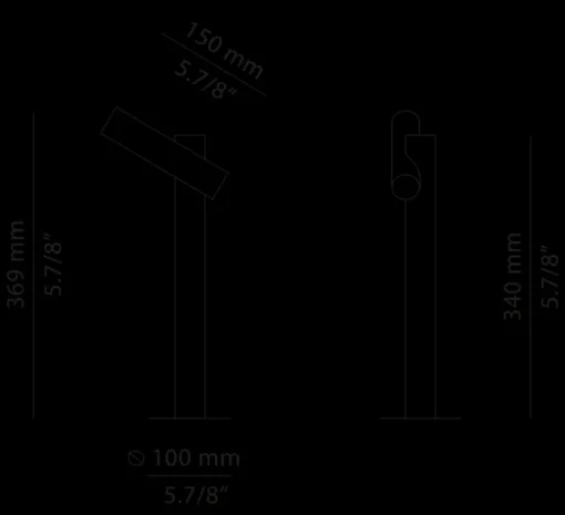 Lampadaire d'extérieur, Tik p-4097X, gris, IP65, LED, 3000K, 763 lm, L10cm, H36,9cm - Estiluz
