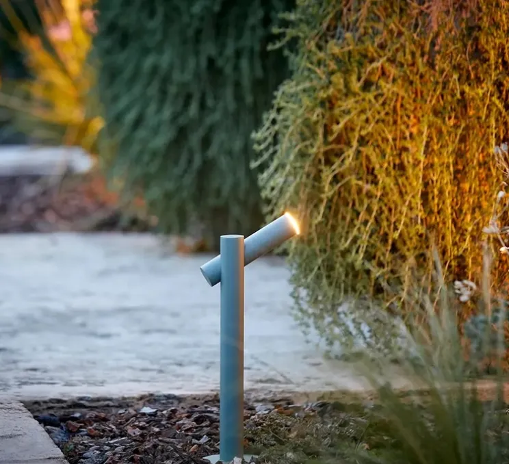 Lampadaire d'extérieur, Tik p-4097X, vert pâle, IP65, LED, 3000K, 763 lm, L10cm, H36,9cm - Estiluz