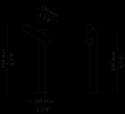 Lampadaire*Estiluz Lampadaire d'extérieur, Tik p-4097X, , IP65, LED, 3000K, 763 lm, L10cm, H36,9cm - noir anthracite
