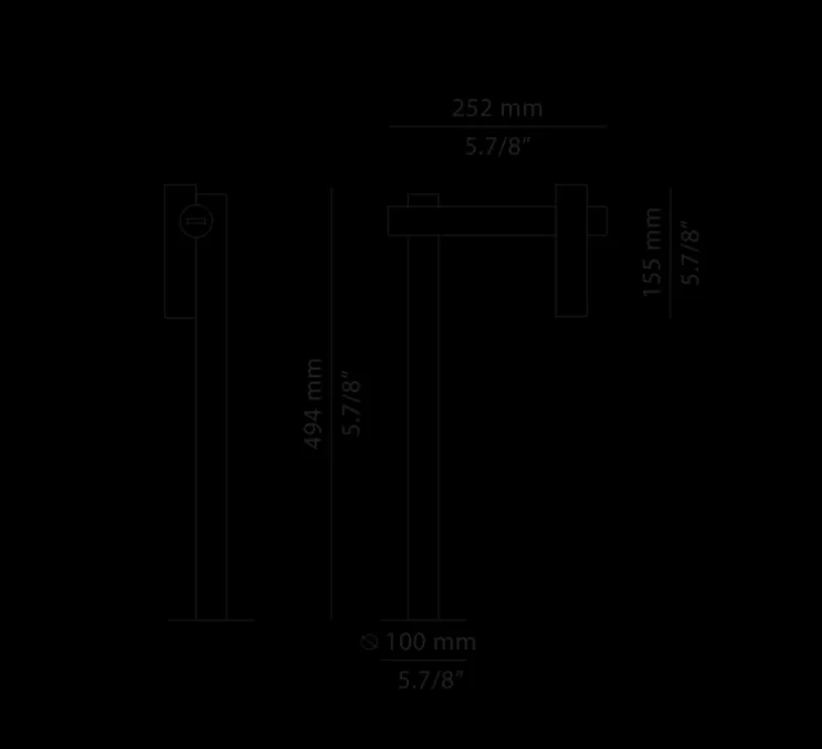 Lampadaire d'extérieur, Tik p-4098X, vert pâle, IP65, LED, 3000K, 763 lm, L25,2cm, H49,4cm - Estiluz