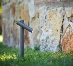 Lampadaire*Estiluz Lampadaire d'extérieur, Tik p-4096X, , IP65, LED, 3000K, 763 lm, Ø3,5cm, H34cm - gris