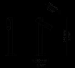 Lampadaire*Estiluz Lampadaire d'extérieur, Tik p-4096X, , IP65, LED, 3000K, 763 lm, Ø3,5cm, H34cm - gris