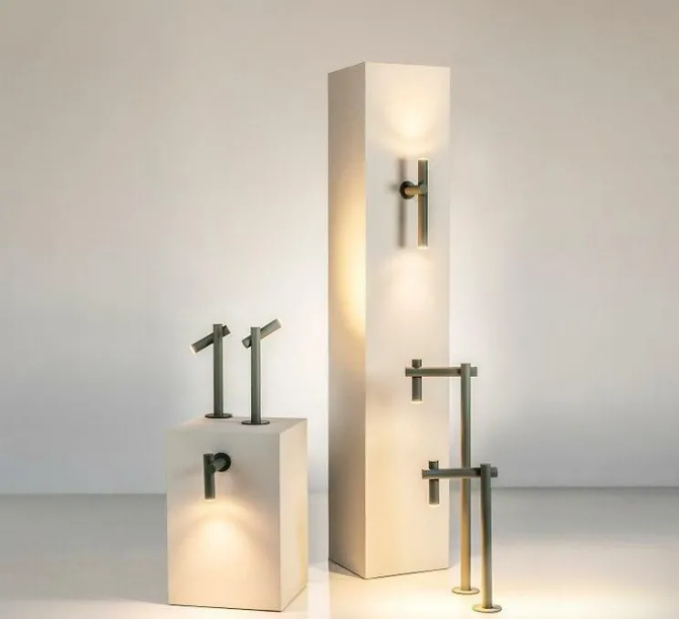 Lampadaire d'extérieur, Tik p-4096X, vert pâle, IP65, LED, 3000K, 763 lm, Ø3,5cm, H34cm - Estiluz