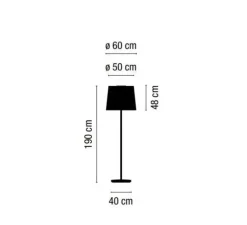Lampadaire d'extérieur, Wind 4057, marron, IP64, LED, 2700k, 741 lm, Ø60cm, H191cm - Vibia