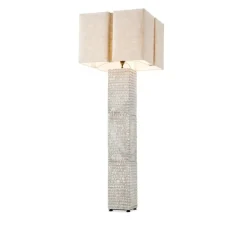 Lampadaire*Eichholtz Lampadaire, Division, , L60cm, H165cm - céramique raku, blanc craquelé