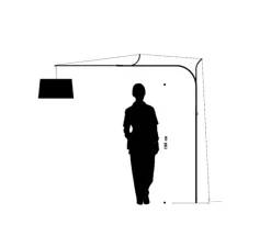 Lampadaire*Fraumaier Lampadaire déporté, Tina, dimmable, , H220cm - noir