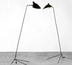 Lampadaire, droit , noir, H160cm - Serge Mouille